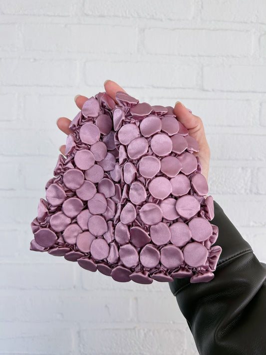 Satin pink bubble shaped Foldable reusable casual tote bag- Flex totes